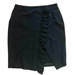 NEW Boutique Black Skirt with Ruffles and Slit Plus Size 16 (Waist 36)